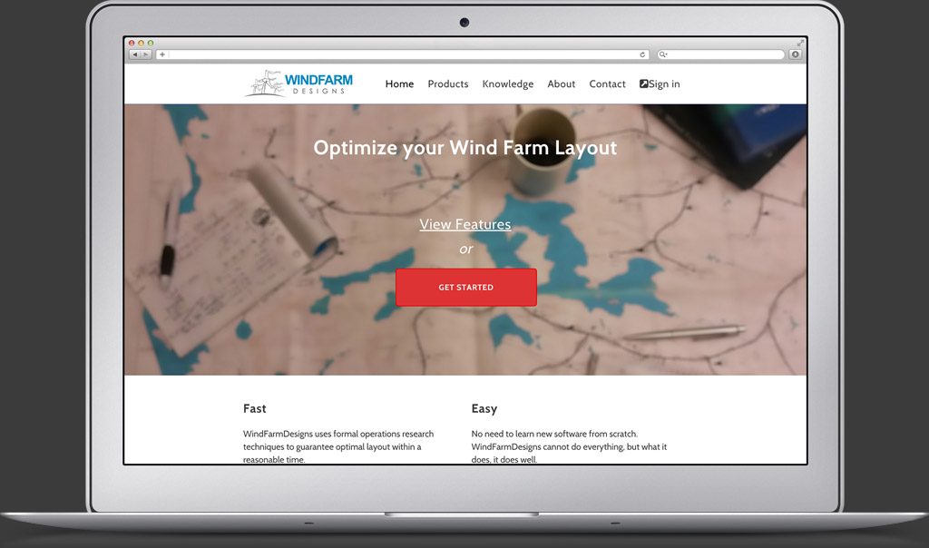 Wind Farm Designs web app
